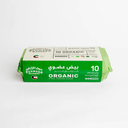 بيض عضوي من دجاج حرّ، 10 قطع - سوق المزارعين